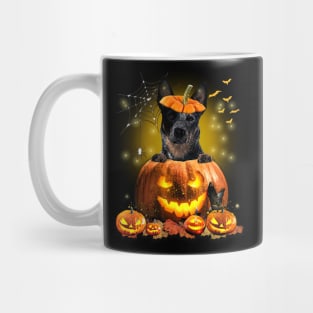 Blue Heeler Spooky Halloween Pumpkin Dog Head Mug